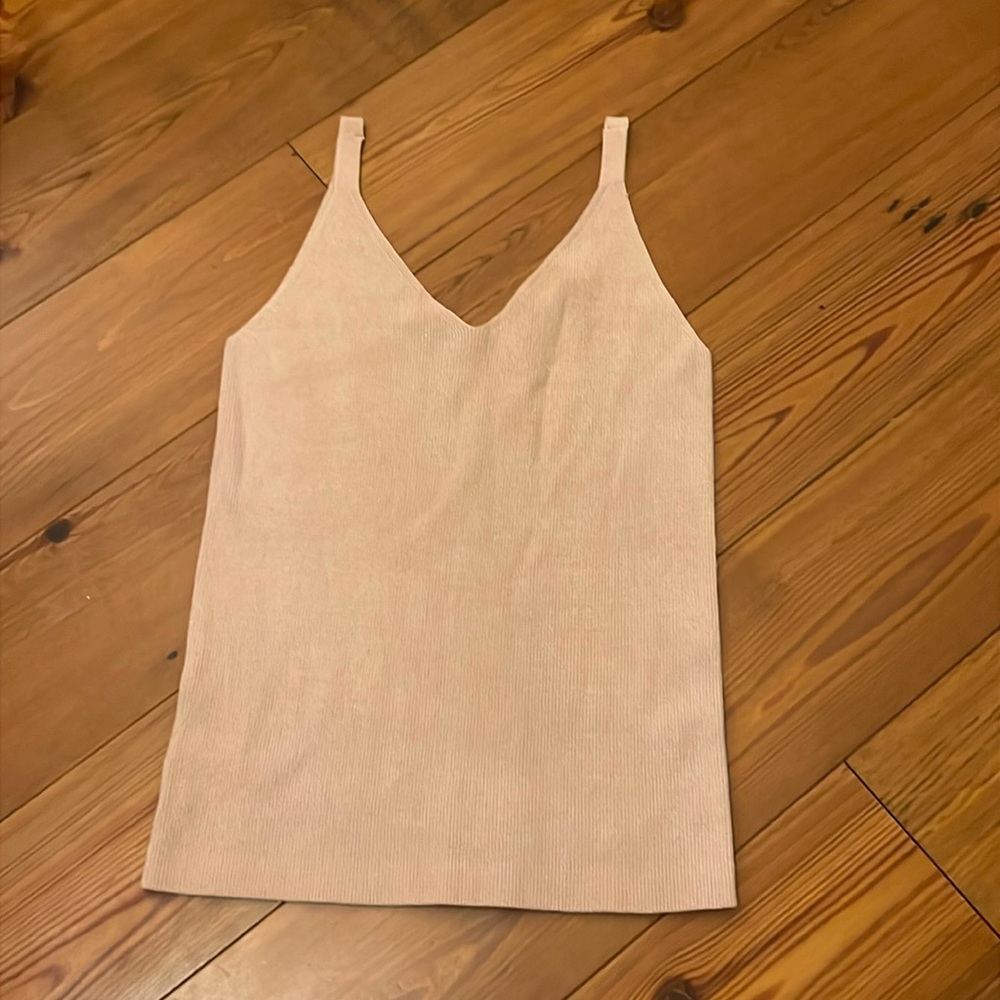 NWT Loft Double V Cami Sweater, Pale Pink - size medium